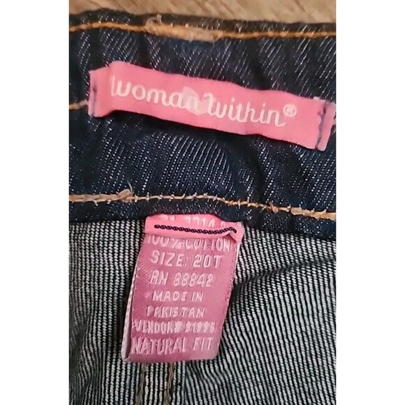 Woman Within Jeans NWOT 20T Natural Fit Wide-Leg Dark Wash Denim - Picture 6 of 7